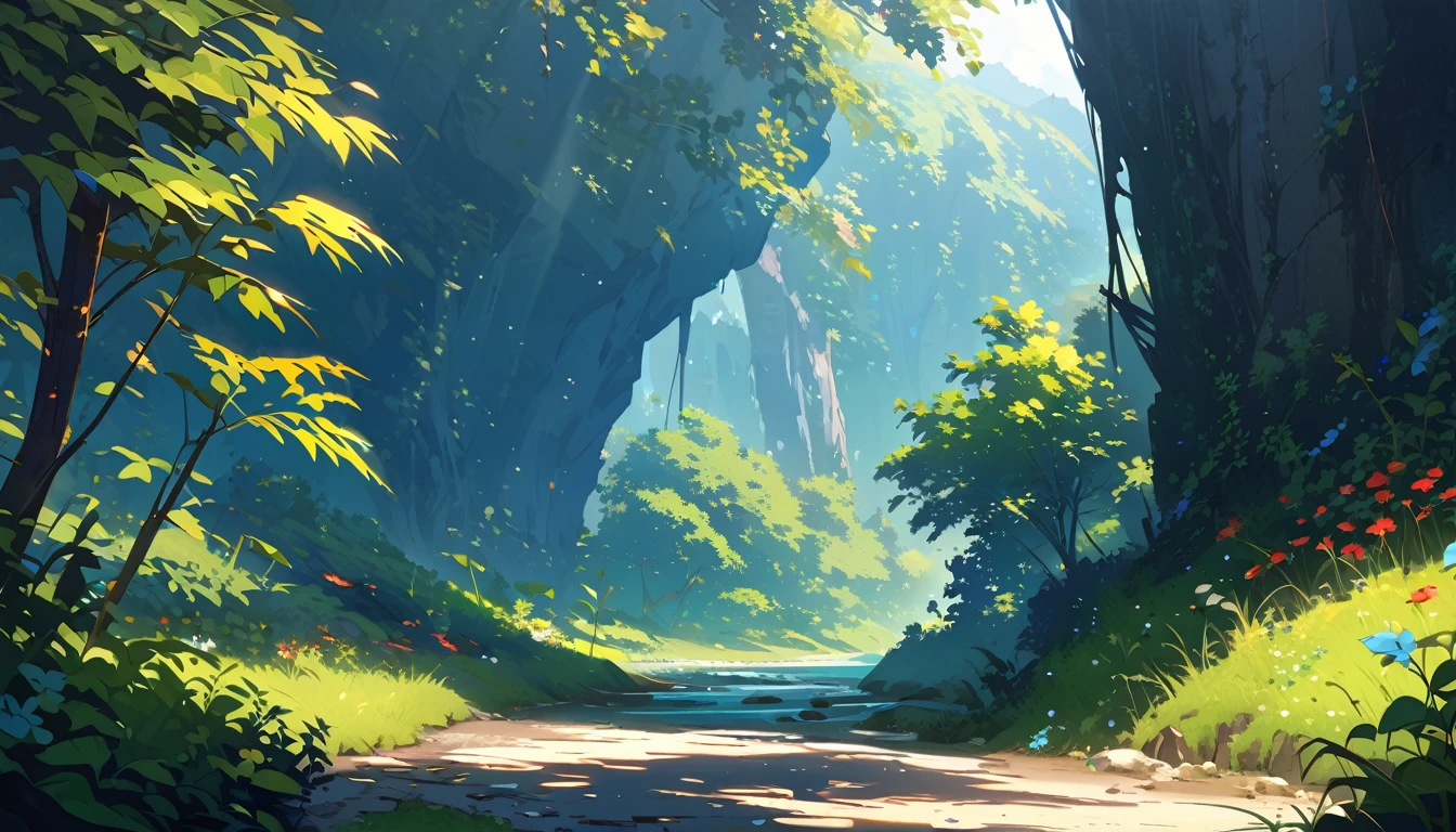 null,The sun peeks through the cracks in the leaves,paisaje,there is no one here,summer,highest quallity,work of art,midi