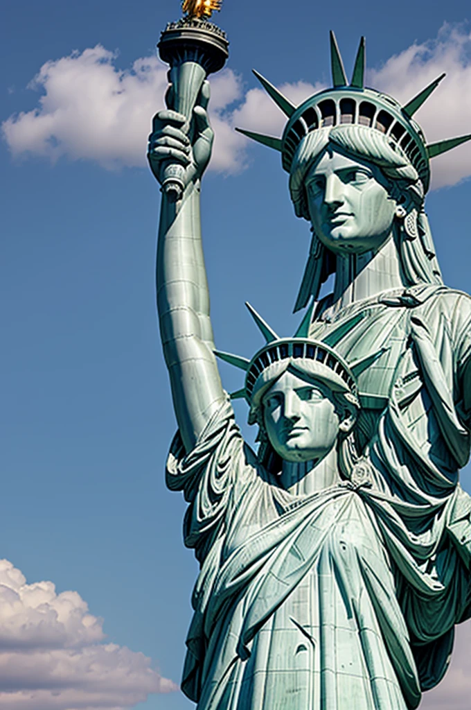 The Statue of Liberty with the eastern band of Uruguay 