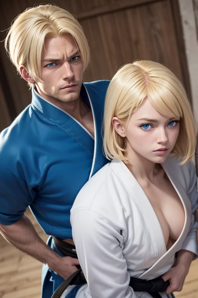 Create a blonde character with blue eyes in the jujitsu kaisen universe