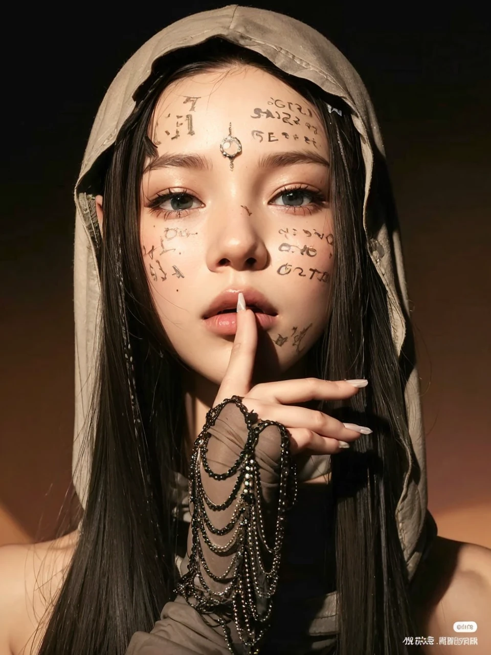 1 girl,beautiful,magic style,Best Quality,Masterpiece,(rainbow-candy:0.8),(Half body:1.3),ocean,cold tone,low saturation,