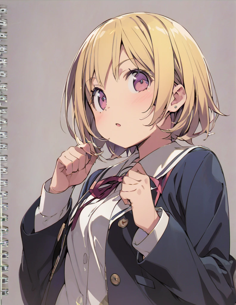Blonde short hair Junior high school girl