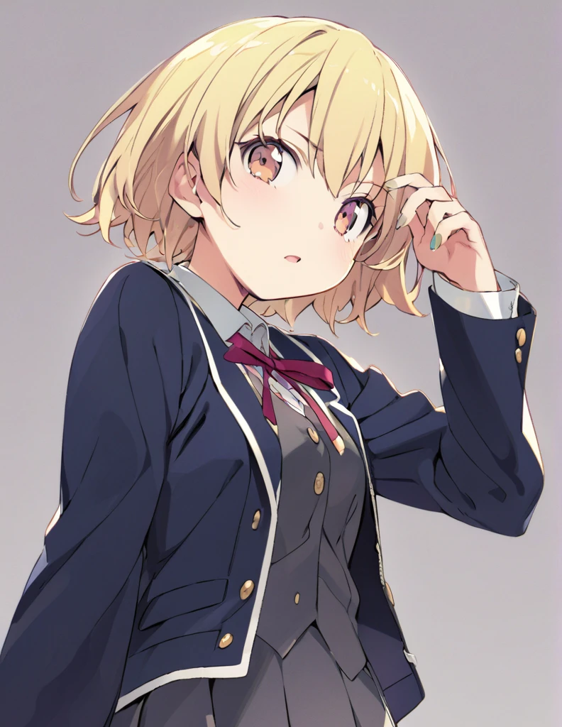 Blonde short hair Junior high school girl