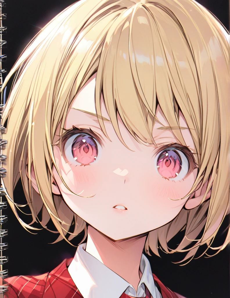 Blonde short hair high school girl