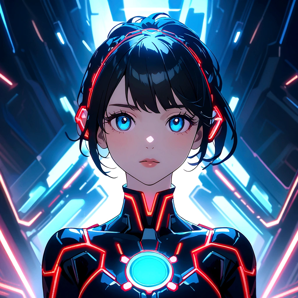 Generate an image similar to Disney's Tron, but with completely white light