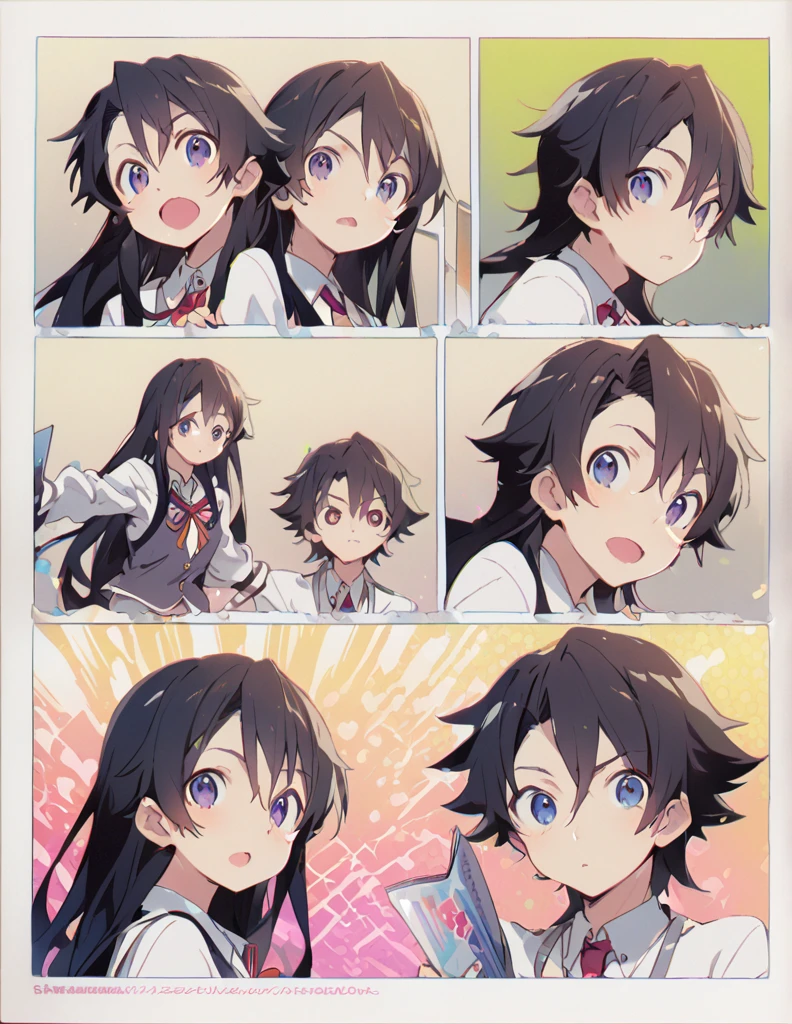 Long-haired otaku boy junior high school student