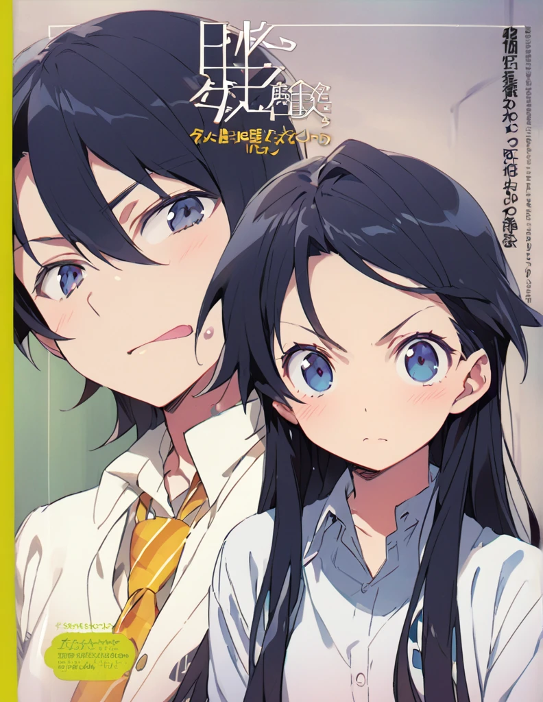 Long-haired otaku boy high school studen