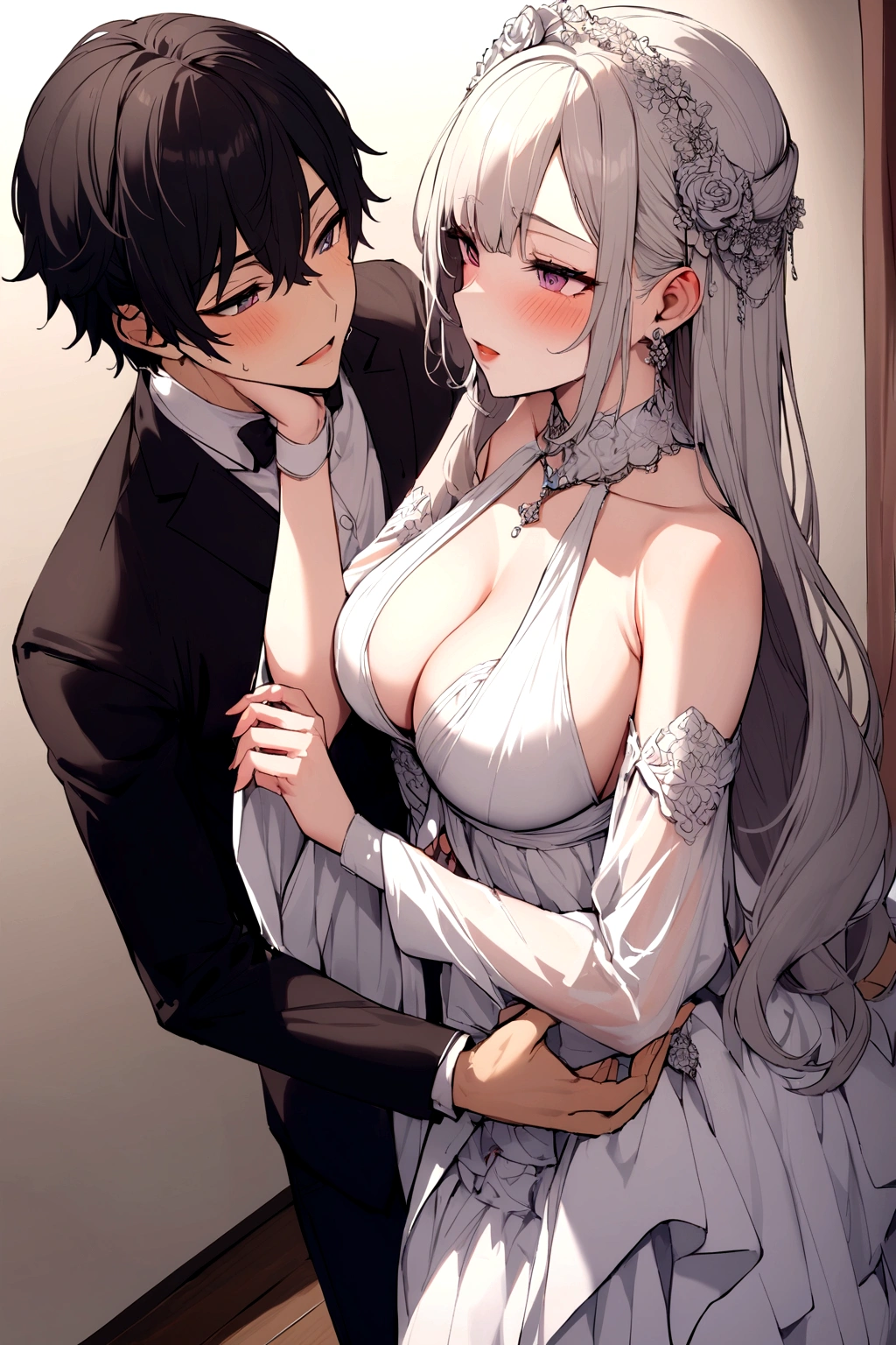 A beautiful girl and boy engage in indecency