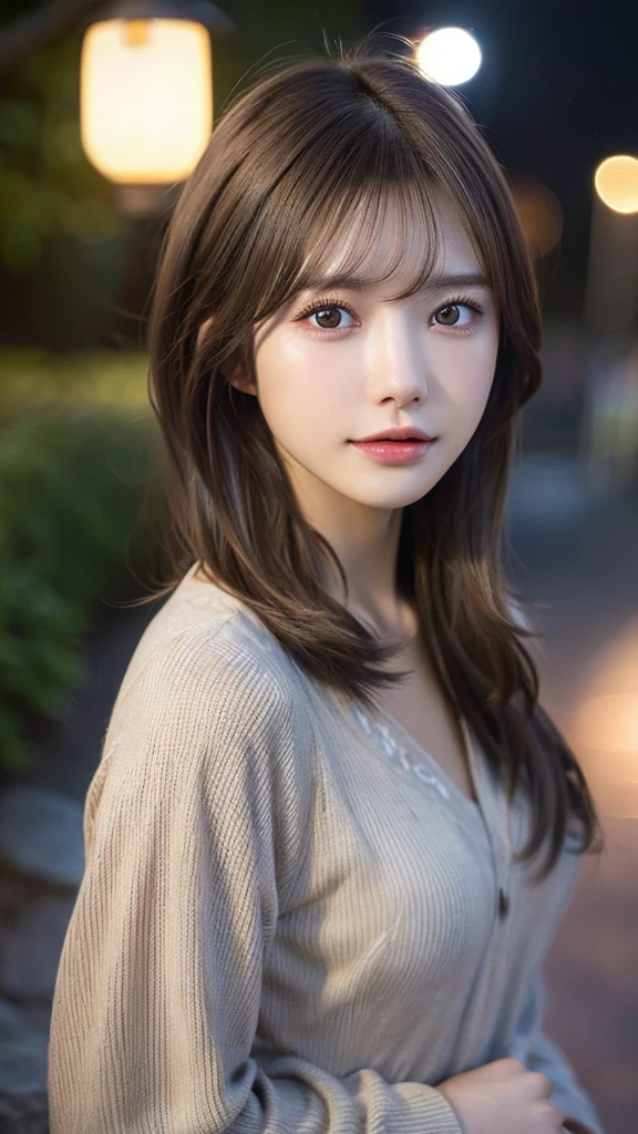 (highest quality,masterpiece:1.3,超A high resolution,),(Very detailed,Caustics),(Photorealistic:1.4,RAW shooting,)Ultra-Realistic Capture,Very detailed,High resolution 16K suitable for human skin、 Natural skin texture、、Skin tone is even and healthy looking、 Use natural light and color,One Woman,Japanese,,cute,brown hair,Middle Hair,(Written boundary depth、chromatic aberration、、Wide range of lighting、Natural Shading、)、(outdoor lights at night:1.4)、(Hair swaying in the wind:1)、short hair、Outward flicked edge