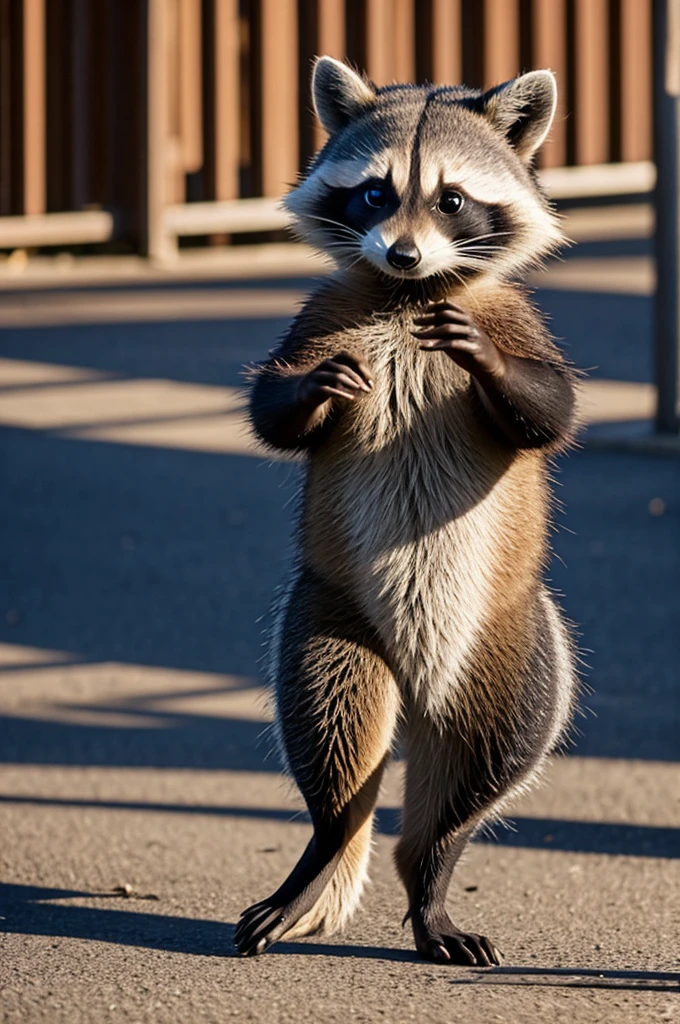 a dancing raccoon