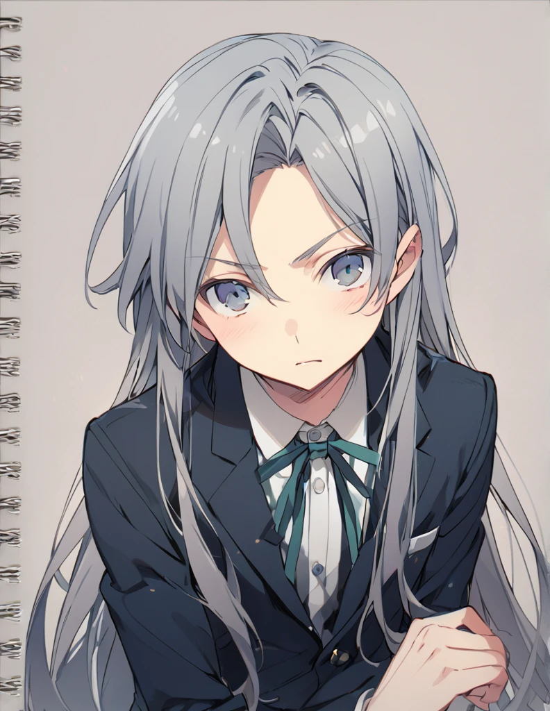Middle school boy Grey Long Hair
