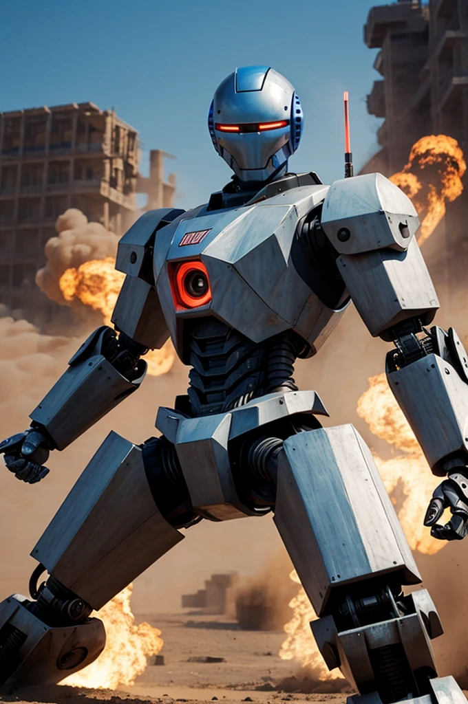 Make me a robot with machine guns
