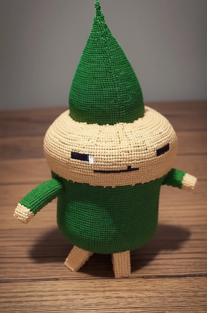 Make a pixelated stump character with no arms and legs