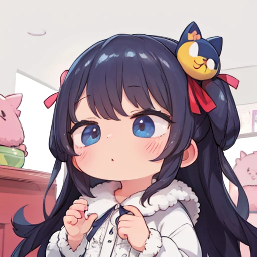 Loli giving a blowjob, cum on face, cum in mouth, cum in hair, smiling, happy, smig, tongue out,
