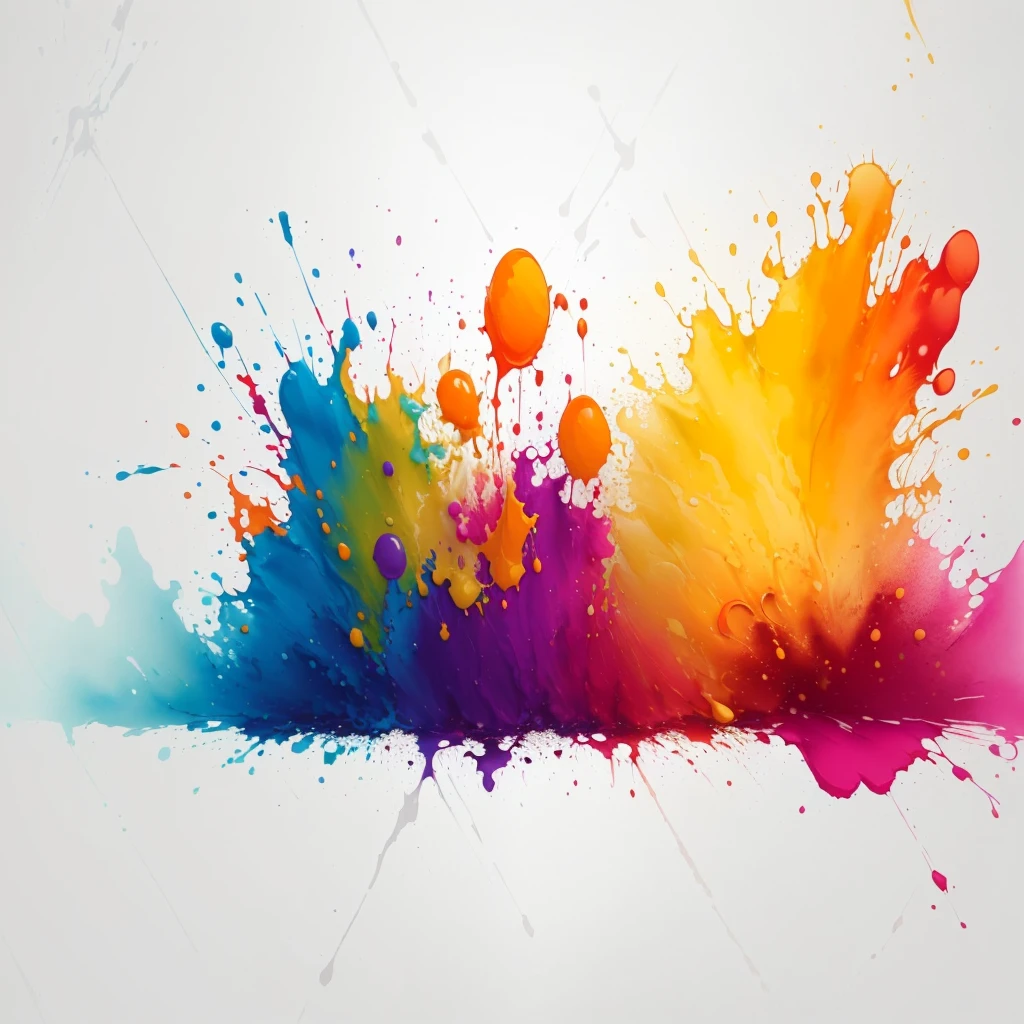there is a colorful splash of paint on a white background, High Definition Background, philosophical splash of colors, coloured background, explosão de colored ink, poster background, pure color background, colorful splashes, watercolor splash, colorful hd photo, coloured background incrível, the background is white, abstract high quality, colored ink, physics splash of colors, splash of colors