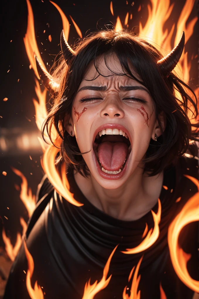 Screaming in the fires of hell 