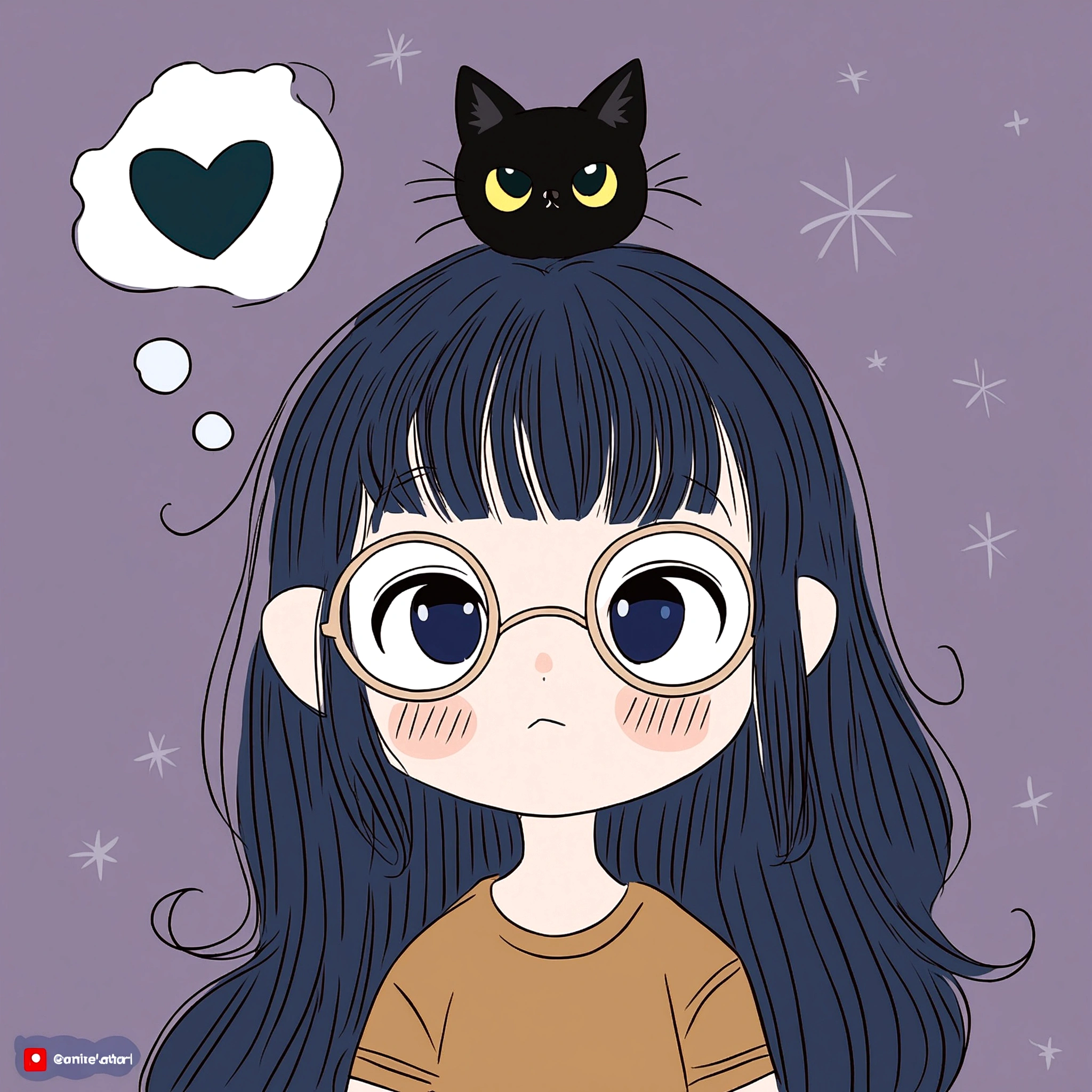 anime girl with glasses and a cat on her head, girl with cat ears, very beautiful cute catgirl, cute anime catgirl, in an anime style, anime girl with cat ears, in anime style, catgirl, anime catgirl, cat girl, cute!! chibi!!! catgirl, cute art style, cute illustration, emo girl and her cat, cute anime style