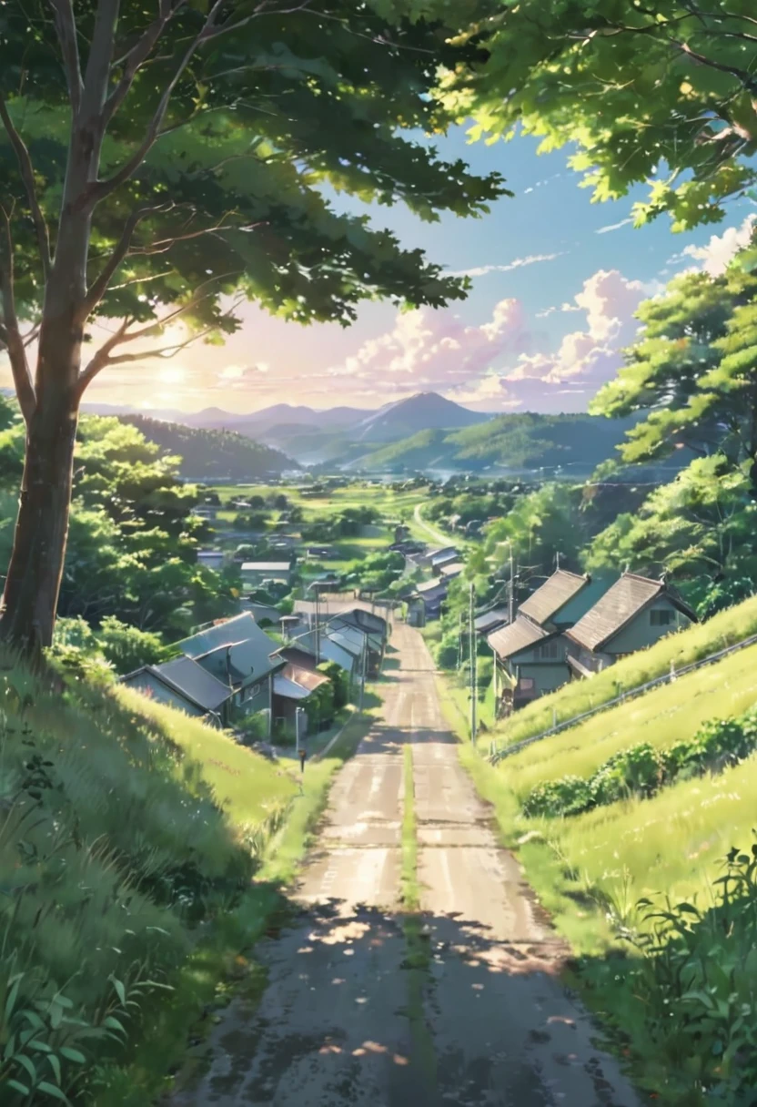 makoto shinkai,Scenery of the countryside,(((Photography))), high brightness,high saturation,high contrast