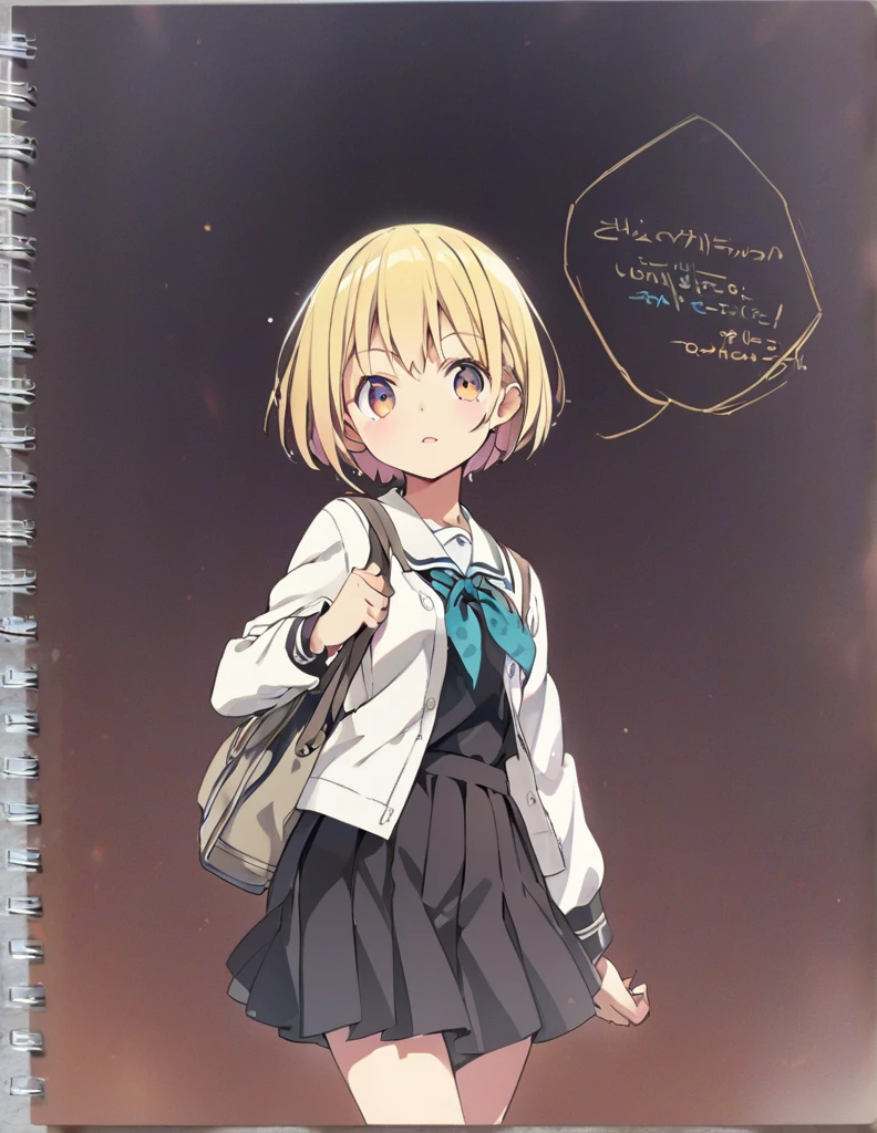 Blonde short hair Junior High school student