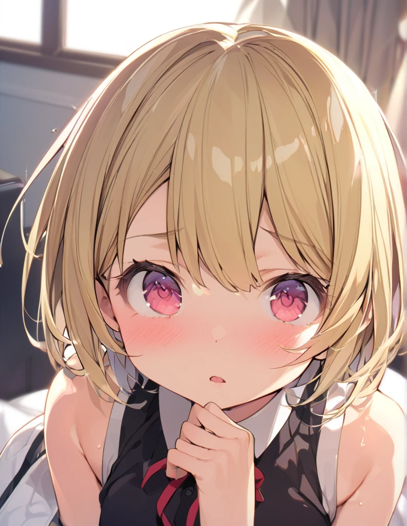 Blonde short hair Junior high school girl 巨乳