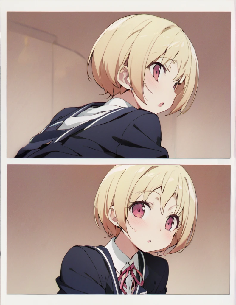 Blonde short hair Junior high school girl 巨乳