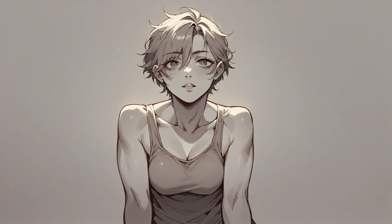 Woman wearing string tank top
