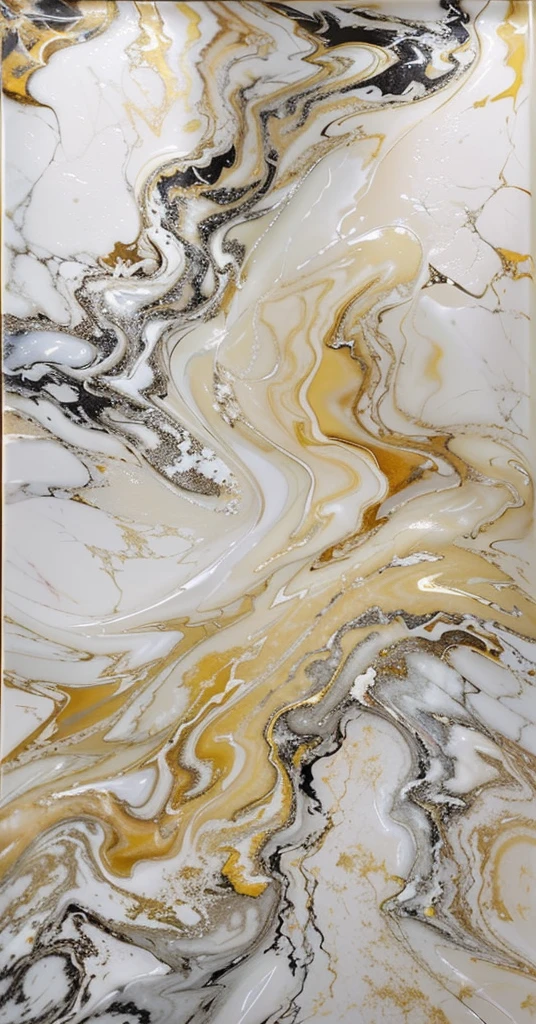 a close up of a marble slab with a yellow and white design, heavenly marble, stone marble, organic acrylic flow art, liquid marble fluid painting, fluid acrylic pour art, abstract liquid acrylic art, marbled, colored marble, marble, white calacatta gold marble, ultrafine detailed painting, marble skin, paint pour smoke, ivory and black marble