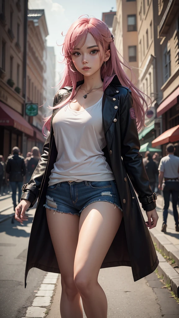 (The best quality, 4k, 8k, High Resolutions, masterpiece:1.2), ultra detailed, detailed face, Detailed lips and eyes..........., cute makeup , attractive appearance, expressive face, realist,
BREAK ,Beautiful Caucasian woman with shoulder length messy wavy pink hair, , big blue eyes, clear skin, slim and athletic, hair that covers one eye,
BREAK (dynamic pose), big breasts , excited expression, Soft sunlight illuminating the scene, Subtle movement of the wind in the hair, happy expression, gloomy atmosphere, kindly, Natural lighting that emphasizes your features..........., Subtle shadows that add depth and dimension to the image..........., (maduro) , mlp Fluttershy , long pink hair , long pink hair , wear a fancy dress , wears a scarf around her waist , small black jacket , big breasts , House , Living room , Whole body , happy face , Beautiful smile , age model , 18 years , She wears long boots with heels , butterfly-shaped details in her hair , motorcycle