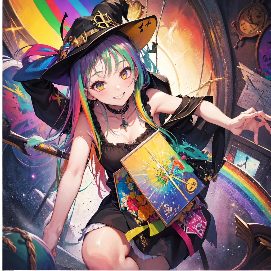 witch(Art room Painting on canvas(Crucifixion Slam Rainbow colors)smile)Poster