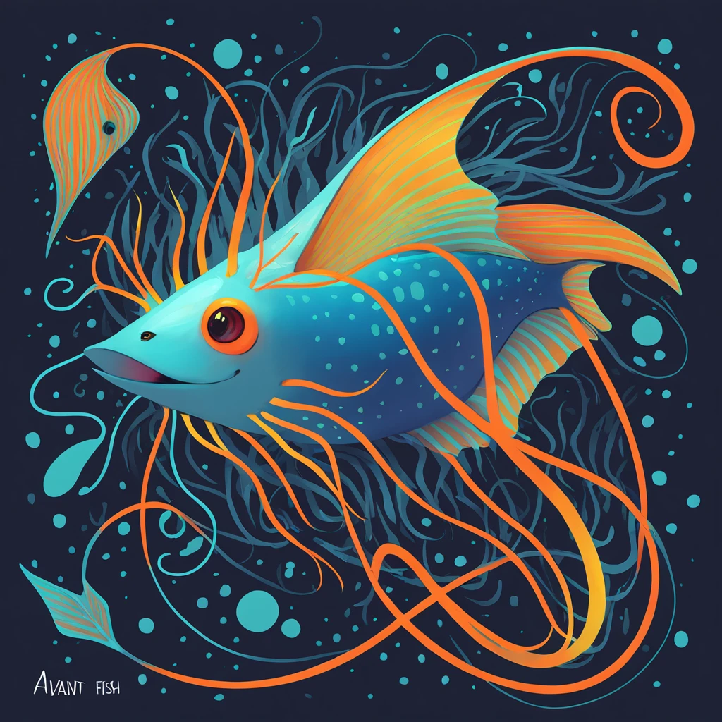 Anglerfish in avant-garde art style