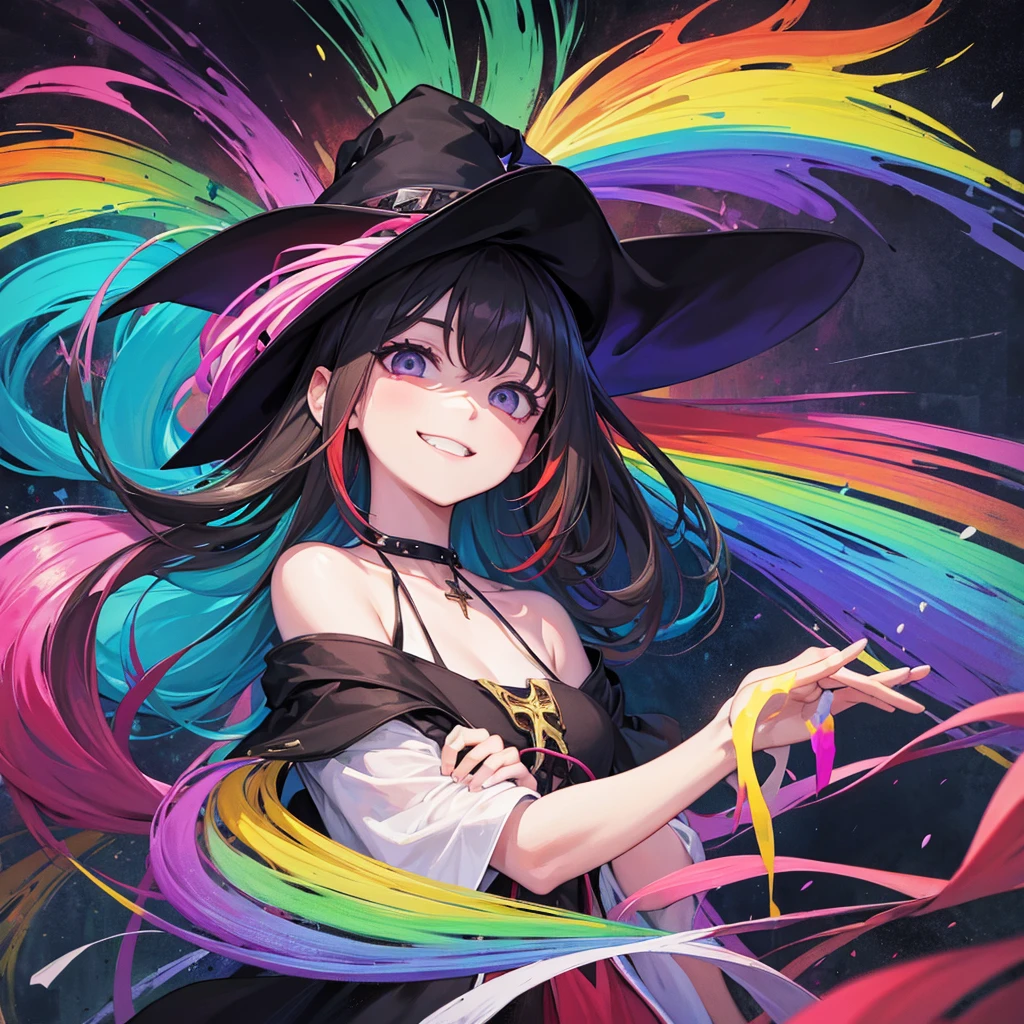 witch(Art room Painting on canvas(Crucifixion Slam Rainbow colors)smile)Poster