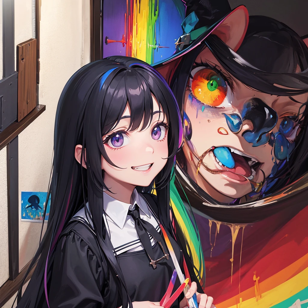 witch(Art room Painting on canvas(Crucifixion Slam Rainbow colors)smile)Poster