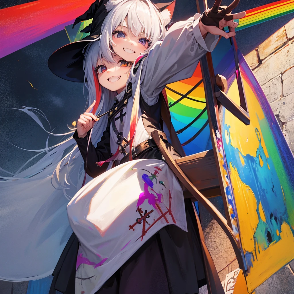 witch(Art room Painting on canvas(Crucifixion Slam Rainbow colors)smile)Poster