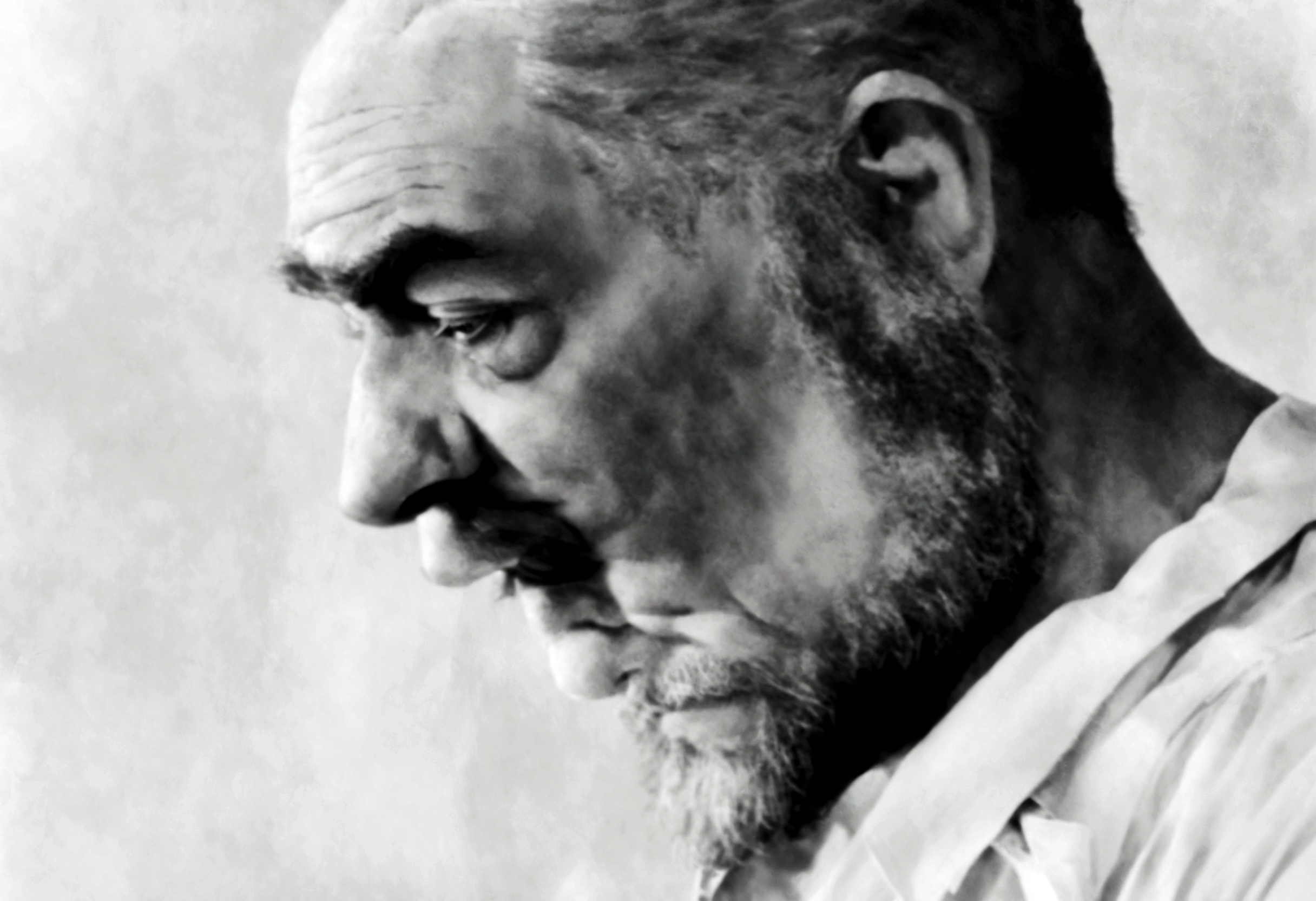 chiseled man with beard and white shirt looking down, Matisse, Vladimir moved, Edouard Chaplain, still photographic, inspired by Kamāl ud-Dīn Behzād, inspired by Joaquín Clausell, István Sandorfi, Rudolf Belarski, Carlos Many, Riichi Ueshiba