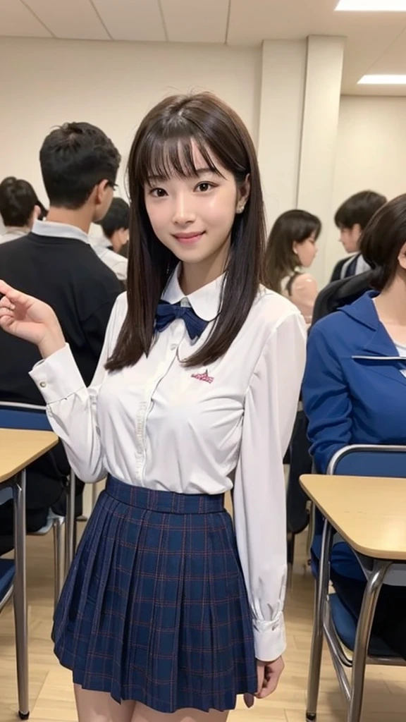 ((Highest quality)), ((masterpiece)), (Familiar), Perfect Face,Japanese,9 years old,girl,cute,(Primary school students:110%),Private elementary school,uniform,Short sleeve blouse,Checked mini skirt,school bag,In the classroom,(Top-down angle or (upskirt:40%)),(skirt lift:50%) & (Checkered skirt or (Shaved pussy:95%)),(世界で一番cutegirl:1.1),(Sometimes nipples pumping:60%)