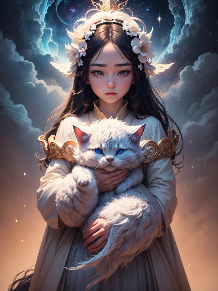 A celestial drama unfolded in the ethereal heavens as thick clouds formed an awe-inspiring spectacle. The billows weaved together, creating a wondrous creature of mythical lore. This captivating manifestation has become popular on Artstation, depicted with precise brushstrokes. The studio portrait reveals unrivaled intricacy and breathtaking detail. The creation is adorned with minuscule intricacies that are indescribable.
