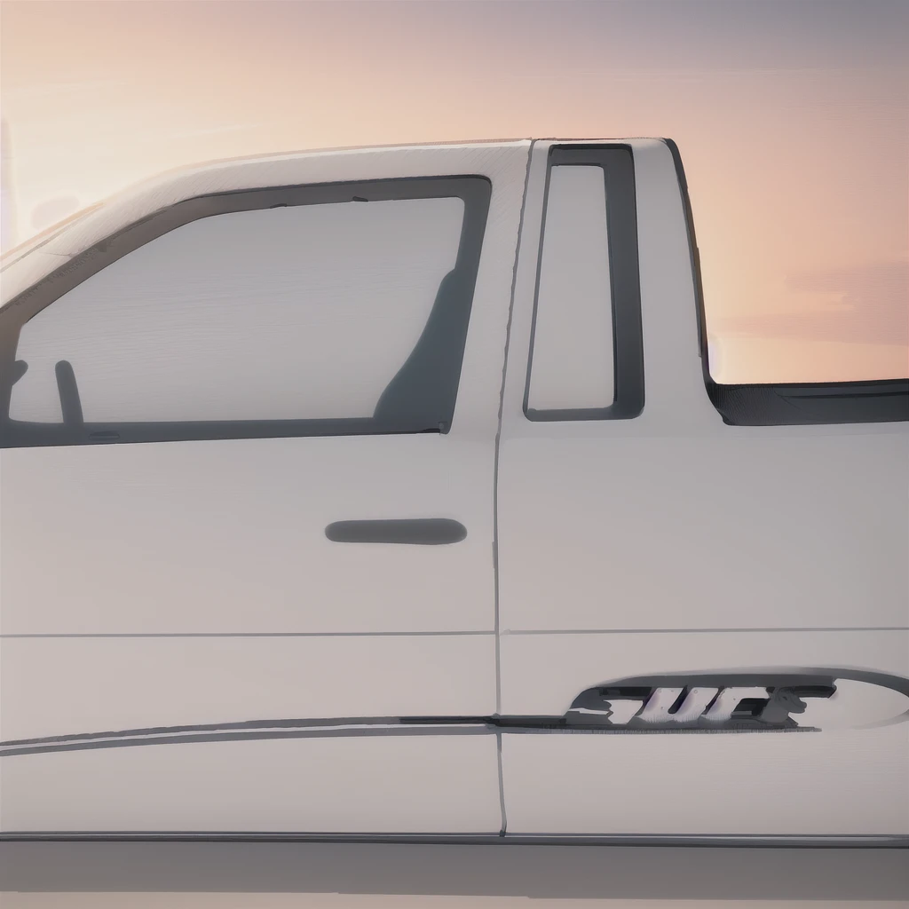 a close-up of a white truck with pink rims, vehicle illustration, side profile art, side perspective, 3/4 lateral view, with sleek lines and a powerful, lateral view centered, line art, lateral view, lateral view, thick vector line art, lateral view, vehicle design, subtle details, lateral view of a gaunt, lateral view. highy detailed