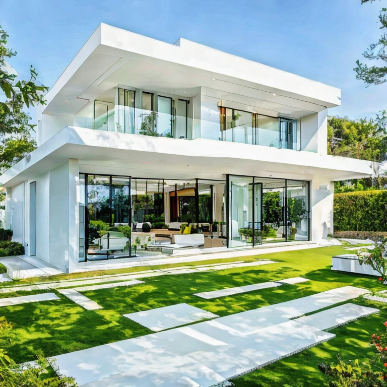 (masterpiece, best quality:1.2), KTHOUSE Villa - White wall010724, 1 villa, white wall:1.3 