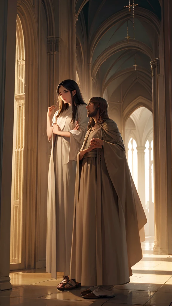 Jesus talks about heaven with his son on earth
