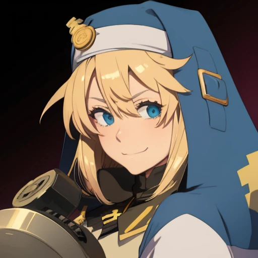 Bridget from guilty gear, close-up looking at the camera, slight smile