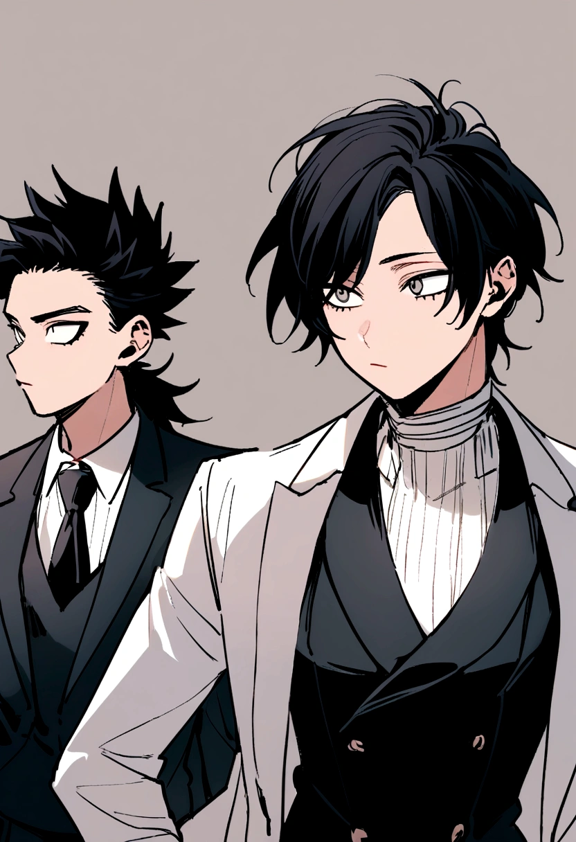 my hero academia ,Female gender, black hair,grey eyes,men&#39;s hair, a look would be.