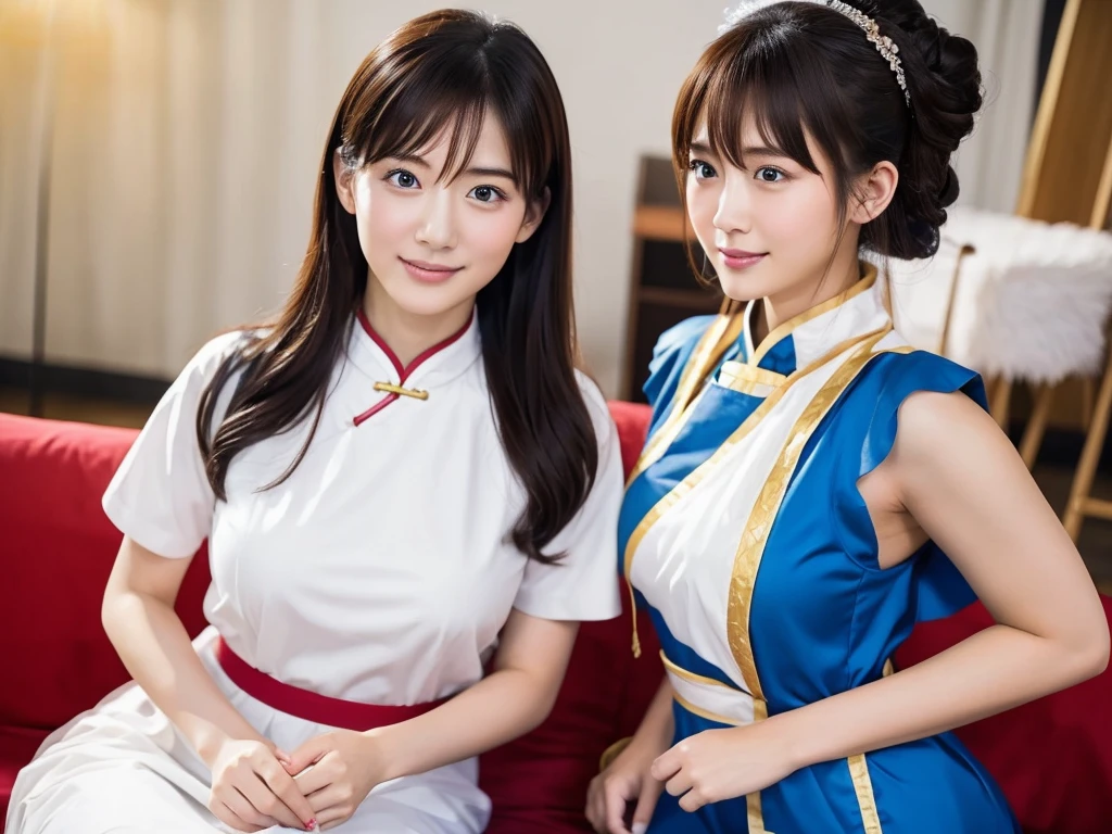 A live-action photo of an extremely beautiful Japanese high school girl race queen who highlights her large breasts and beautiful legs.、Wearing cosplay Chinese dresses in a photo studio to take promotional photos for compensated dating、She is an eternal idol who combines a clean look with modern charm.。 She creates such beauty。 She feels her own warmth。 She creates a warm atmosphere。 We create beauty。 That's what I want to say。 In her full body photo、The figure features porcelain-like skin and golden hair that radiates a soft glow.。 This is probably、It captured the essence of her timeless charm.、This is the best shot ever.。 Each straight line and curve is carefully expressed.、Breathtakingly beautiful with impeccable detail。 This piece perfectly captures her timeless beauty.。 Divine Proportions、Sharp focus、Full-body photo taken by Kishin Shinoyama、high quality、High resolution、Detailed Background