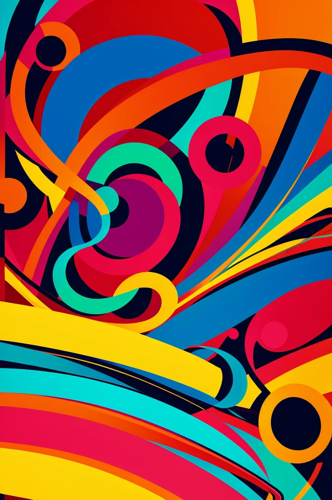 Single color background with a beautiful colorful and musical abstract image