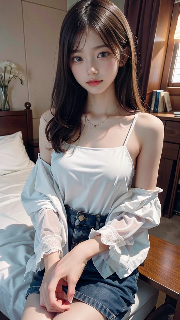 Realistic,fine quality detailed picture,Best quality,high-resolution,1 beautiful girl,feminine,at my room