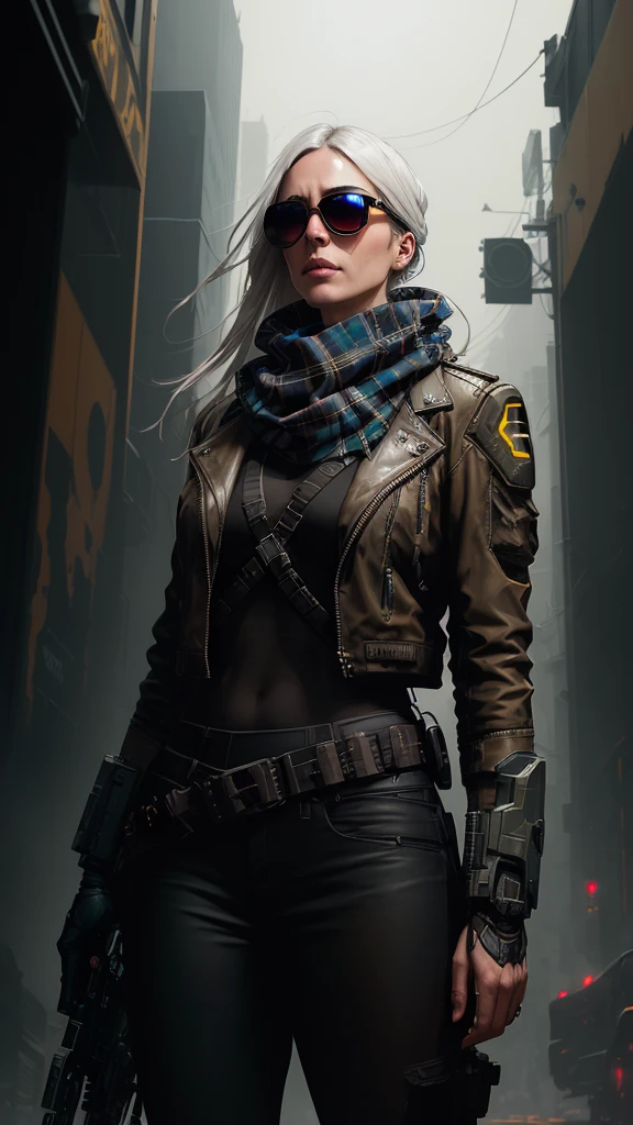(dark shot:1.1), epic realistic, portrait of halo, sunglasses, blue eyes, tartan scarf, white hair by atey ghailan, by greg rutkowski, by greg tocchini, by james gilleard, by joe fenton, by kaethe butcher, gradient yellow, black, brown and magenta color scheme, grunge aesthetic!!! graffiti tag wall background, art by greg rutkowski and artgerm, soft cinematic light, adobe lightroom, photolab, hdr, intricate, highly detailed, (depth of field:1.4), faded, (neutral colors:1.2), (hdr:1.4), (muted colors:1.2), hyperdetailed, (artstation:1.4), cinematic, warm lights, dramatic light, (intricate details:1.1), complex background, (rutkowski:0.66), (teal and orange:0.4)