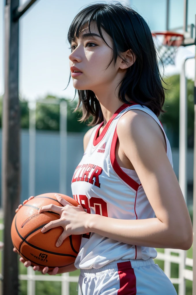 (8k, best quality, masterpiece:1.2), (realistic, photo-realistic:1.37), ultra-detailed,best quality, ultra high res, professional lighting, photon mapping, radiosity, physically-based rendering, cinematic lighting, basketball court,depth of field, sharp focus,sunbeam, good composition,(bokeh:1.2) 1girl,solo,(full body), (closed mouth),beautiful detailed eyes, pose, narrow waist,basketball uniform, black hair,messy hair,long hair floating in wind,(ulzzang-6500:1.2)
mix4, hiqcgbody