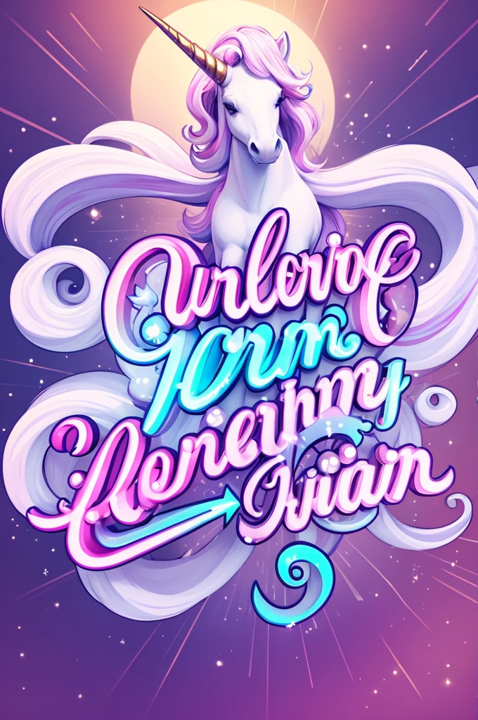Unicorn themed lettering 
