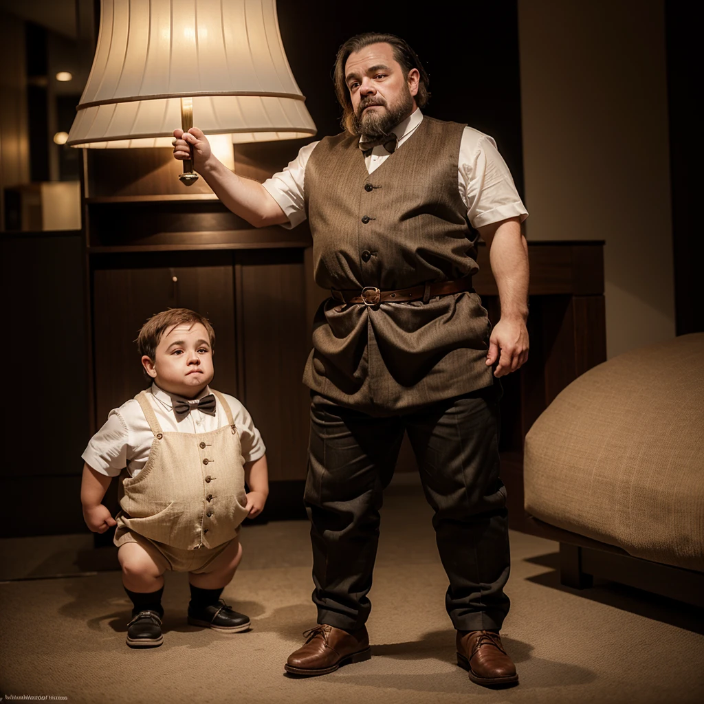 dwarfism man full body , elegant outfit, realistic 16k, hd
