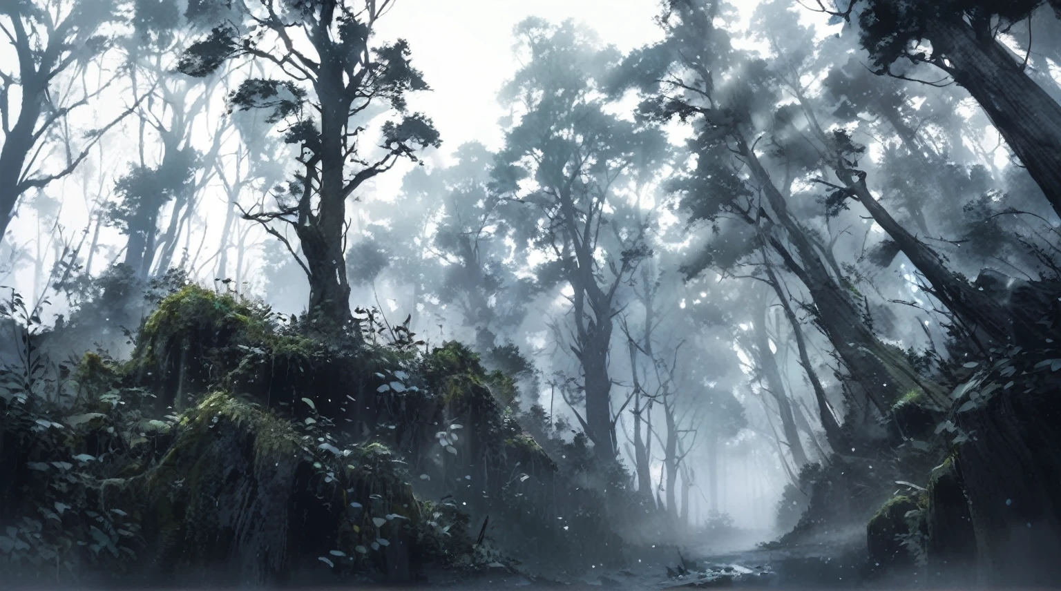 Eerie Dark Forest