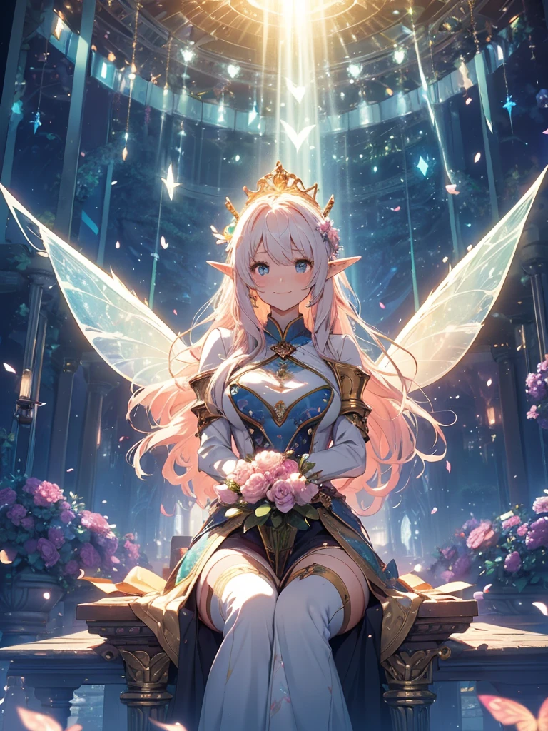 最high quality、1woman elf 、Beautiful foam、、CourtyardShining fairy wings、Flower fractal art 、see-throughbodystocking,Beautiful side shot, radiance,High-definition depiction, Realistic, 8K, Unity, beautiful Shot, light smile, Beautifully and vividly drawn, , Beautiful, beautiful, clear skin、sexly,beautiful dress,Countless rays of light pouring down, Swirling Light, big background, Raise one arm above your head, Intense light is emitted from the magic circle in front of the girl. forest、Lots of leaves、green leaves、flower、Particles of light、Bedroom at night、Magic Palace、Fairy tale、Big Breasts、sexy、
Romanticism,Cowboy Shot: The most beautiful form of chaos, Mr..々colour, Intertwined flowers, Particle,magical gentle light,smile,sexly,image quality、masterpiece、Beautiful Face、Super beautiful elf woman((Big breasted 22 year old office lady、Bust 100,Beautiful long ironed hair 、bionde hair,height: 165cm。、sexly、ANDsbian、、high quality、、Visual art、Written boundary depth、、ANDlf ANDars、、universe、Happy smile、gentle light、ANDlf forest、elegant、ticker beautiful decorative、、magic、forest、beautiful tiara、Beautiful bed、Beautiful Landscape、A kind smile、wonderful、Fluttering petals、Dance happily、、Cultivate fantasy、、Mystery light Lots of flowers、、art、forest, palace, art,mystery,Ultra-high resolution,atmosphere A colorful and dreamy anime-style illustration of a young girl with beautiful hair, sitting amidst a vibrant, mechanical landscape. She is wearing a casual outfit with mechanical leg armor, surrounded by a kaleidoscope of colors and glowing lights. The background is filled with whimsical details and a magical atmosphere. --ar 3:4 --style raw --stylize 600 --niji 6、throne