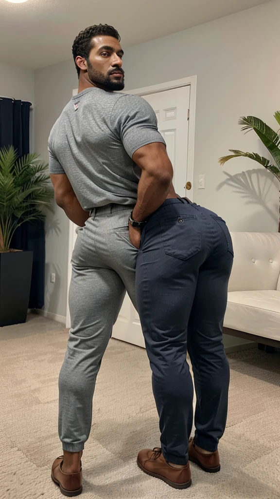 Calves in high heels, kneeling on the ground